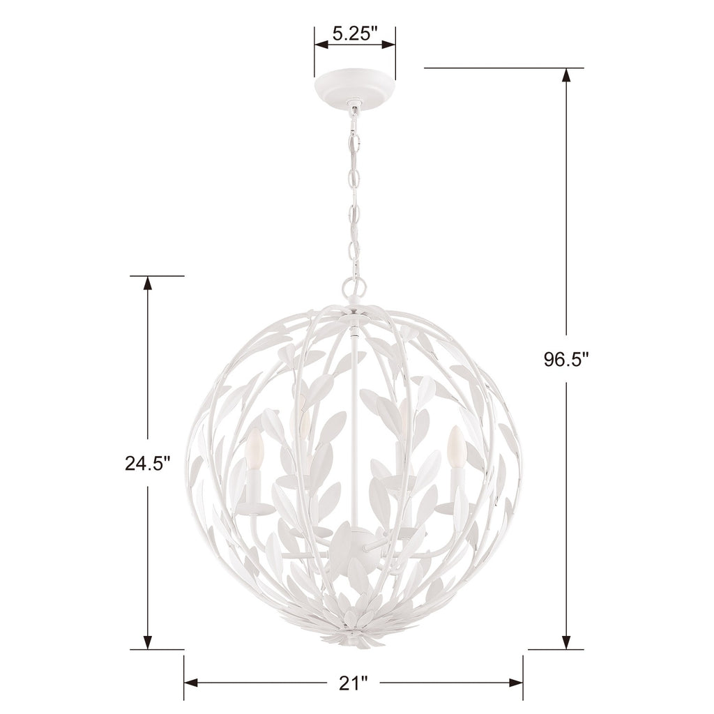 Crystorama Crystorama Broche 6 Light Matte White Chandelier
