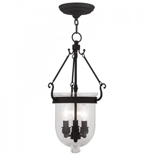3 Light Black Chain Lantern Pendant Livex