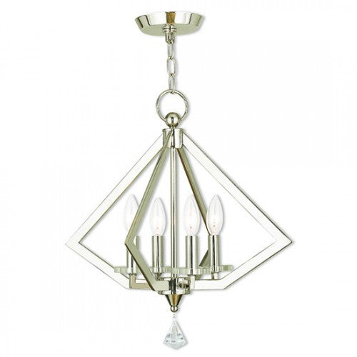 4 Light Polished Nickel Chandelier Livex