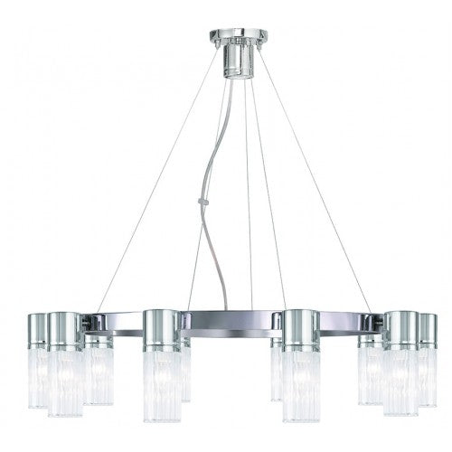 10 Light Polished Chrome Chandelier Livex