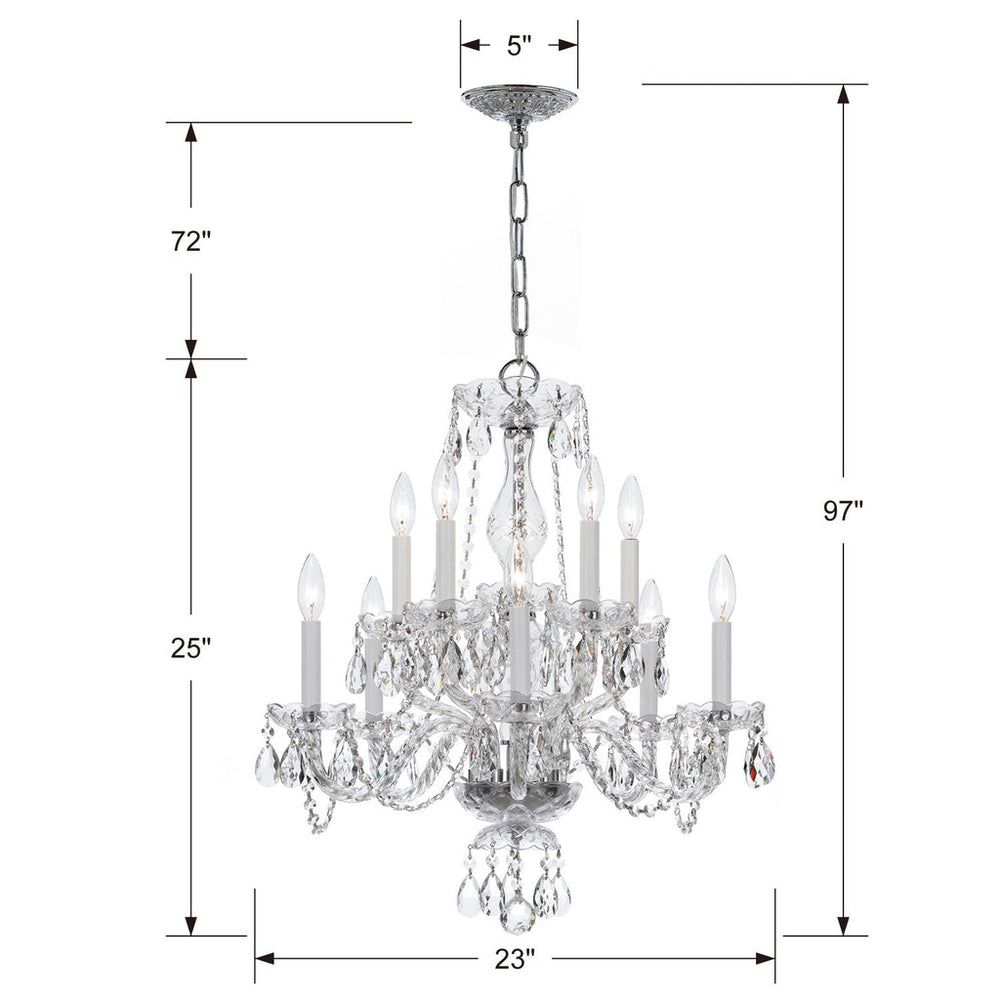 Crystorama Crystorama Traditional Crystal 10 Light Clear Crystal Polished Chrome Chandelier