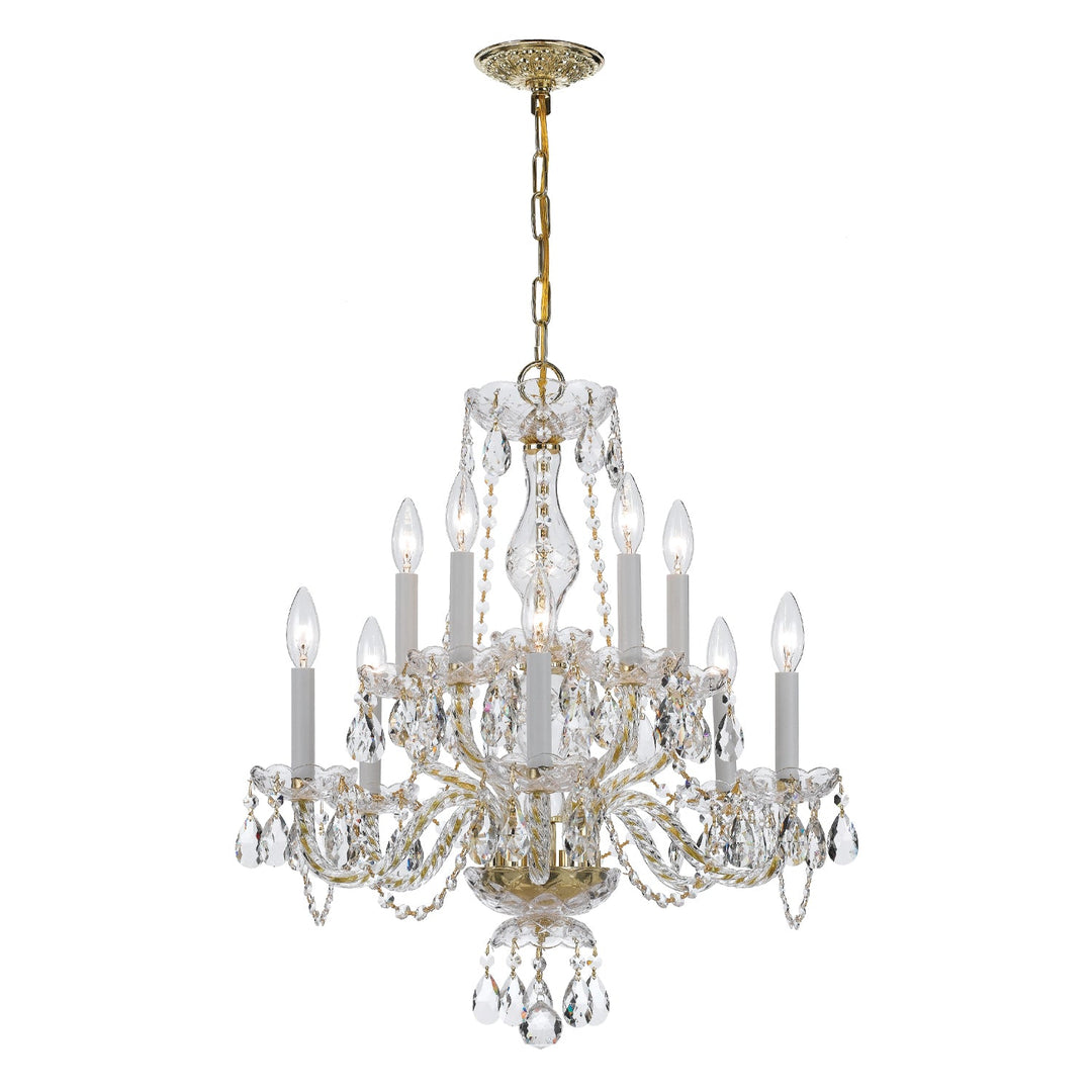 Crystorama Crystorama Traditional Crystal 10 Light Swarovski Strass Crystal Polished Brass Chandelier