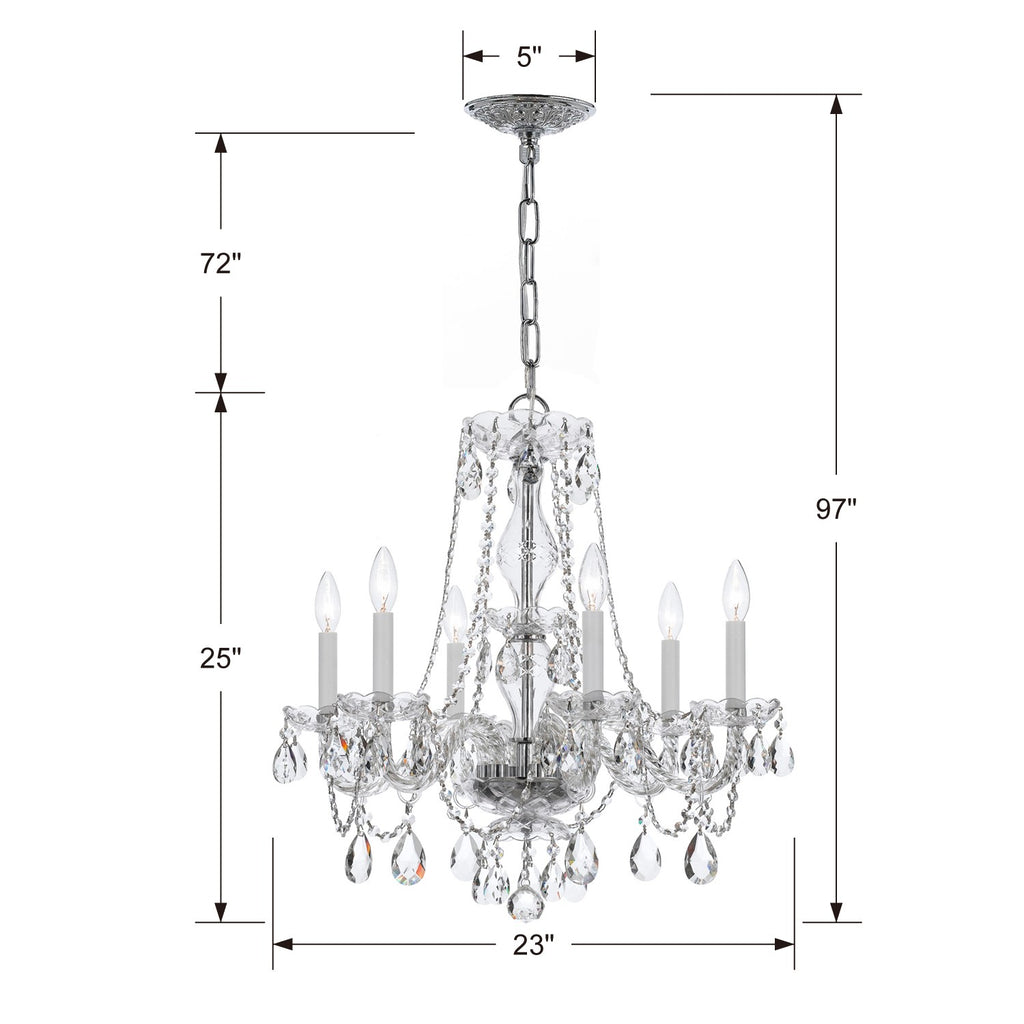 Crystorama Crystorama Traditional Crystal 6 Light Crystal Polished Chrome Chandelier
