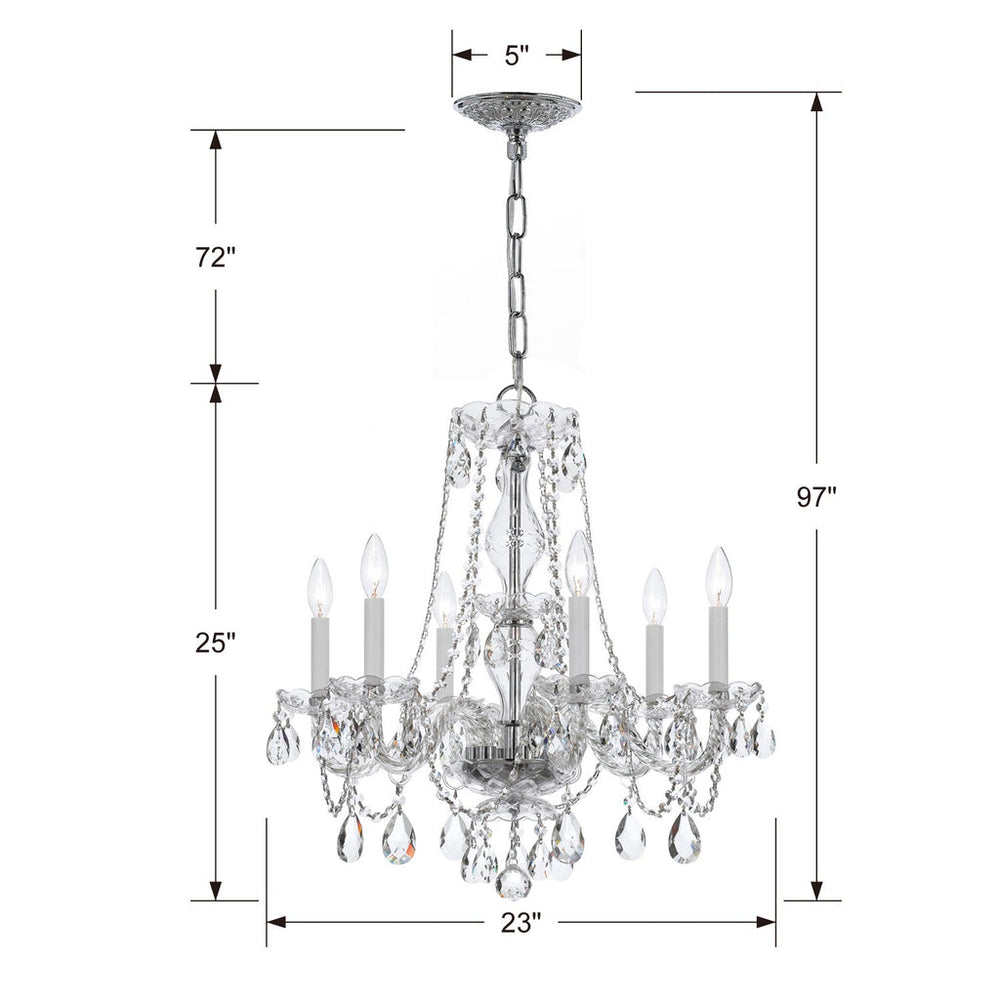 Crystorama Crystorama Traditional Crystal 6 Light Spectra Crystal Polished Chrome Chandelier