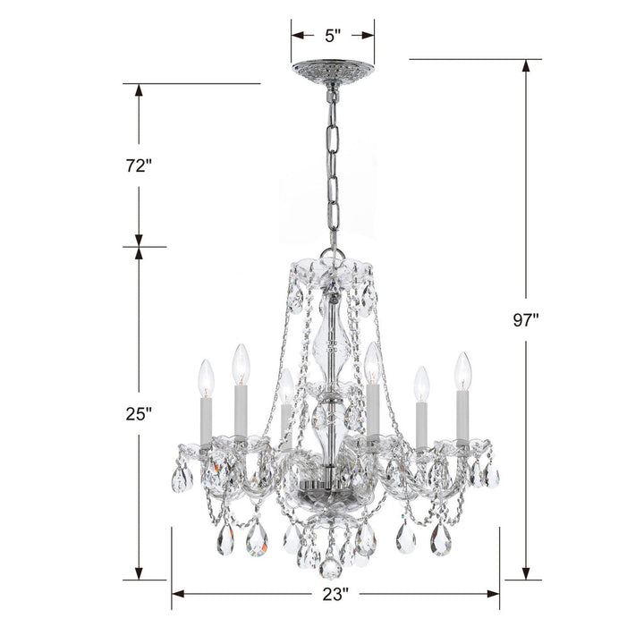 Crystorama Crystorama Traditional Crystal 6 Light Spectra Crystal Polished Chrome Chandelier