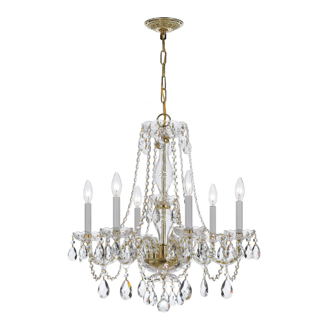 Crystorama Crystorama Traditional Crystal 6 Light Spectra Crystal Polished Brass Chandelier