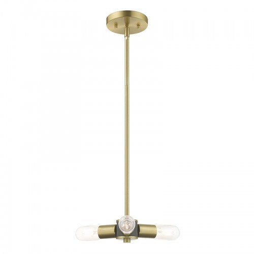 3 Light Satin Brass Chandelier Livex