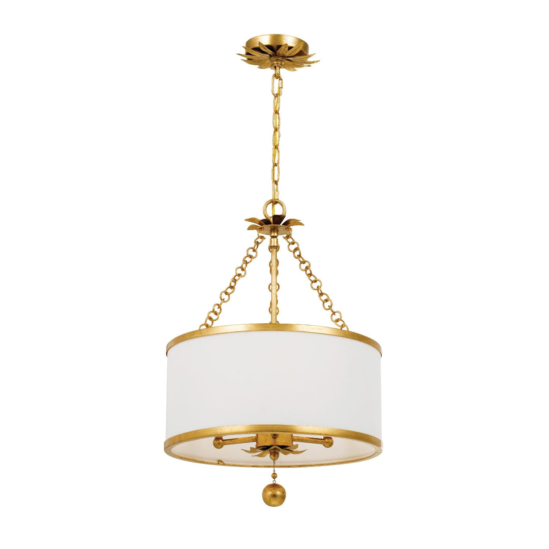 Crystorama Crystorama Broche 3 Light Antique Gold Mini Chandelier