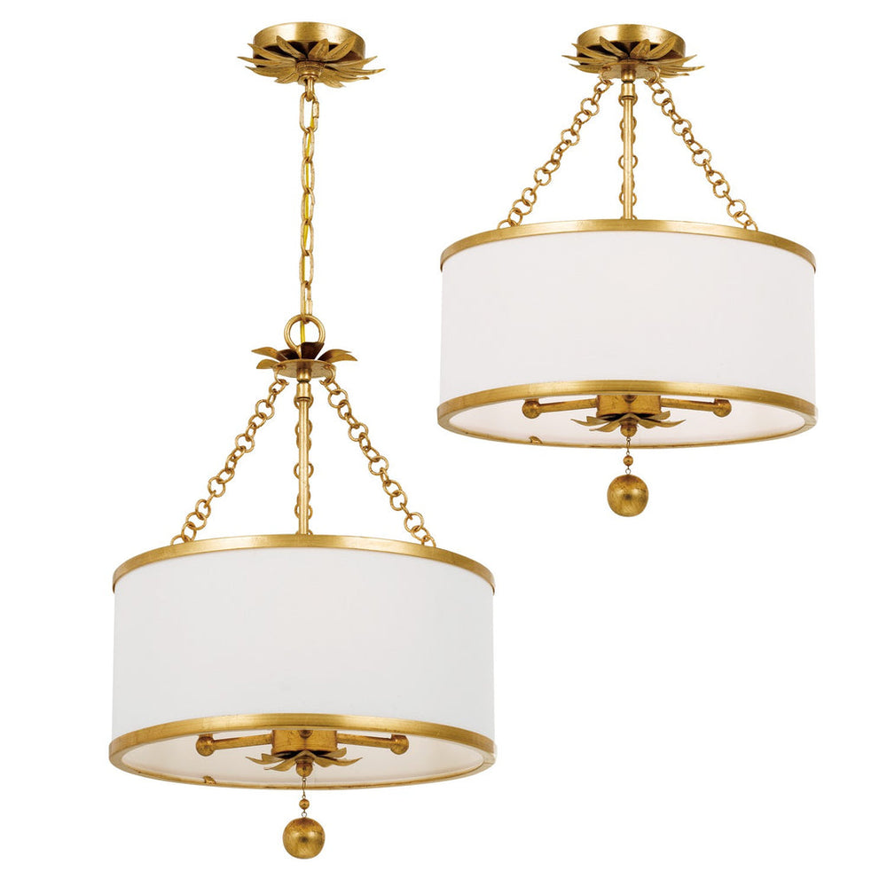 Crystorama Crystorama Broche 3 Light Antique Gold Mini Chandelier