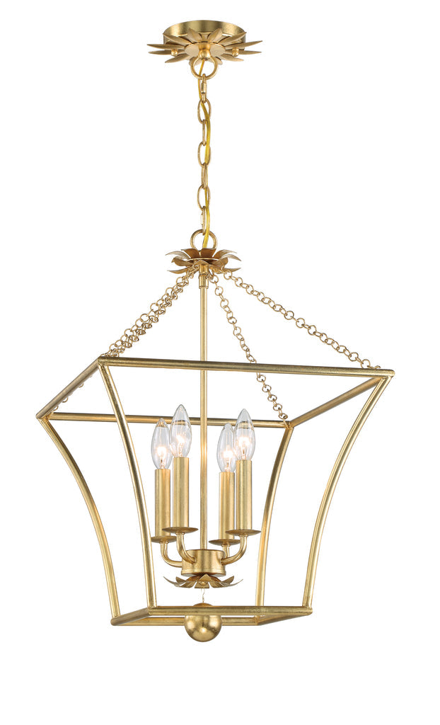 Crystorama Crystorama Broche 4 Light Antique Gold Mini Chandelier