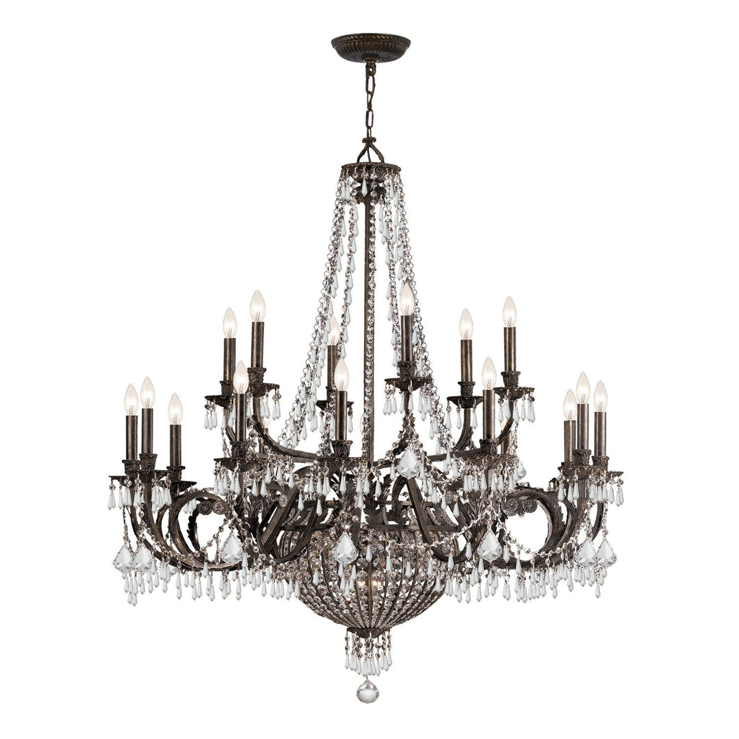 Crystorama Crystorama Vanderbilt 23 Light Hand Cut Crystal English Bronze Chandelier
