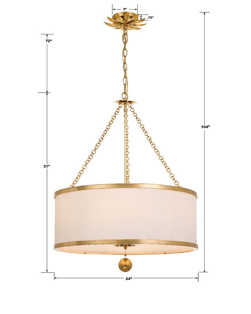 Crystorama Crystorama Broche 6 Light Antique Gold Chandelier