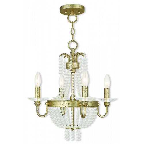 4 Light Winter Gold Chandelier/Ceiling Mount Livex