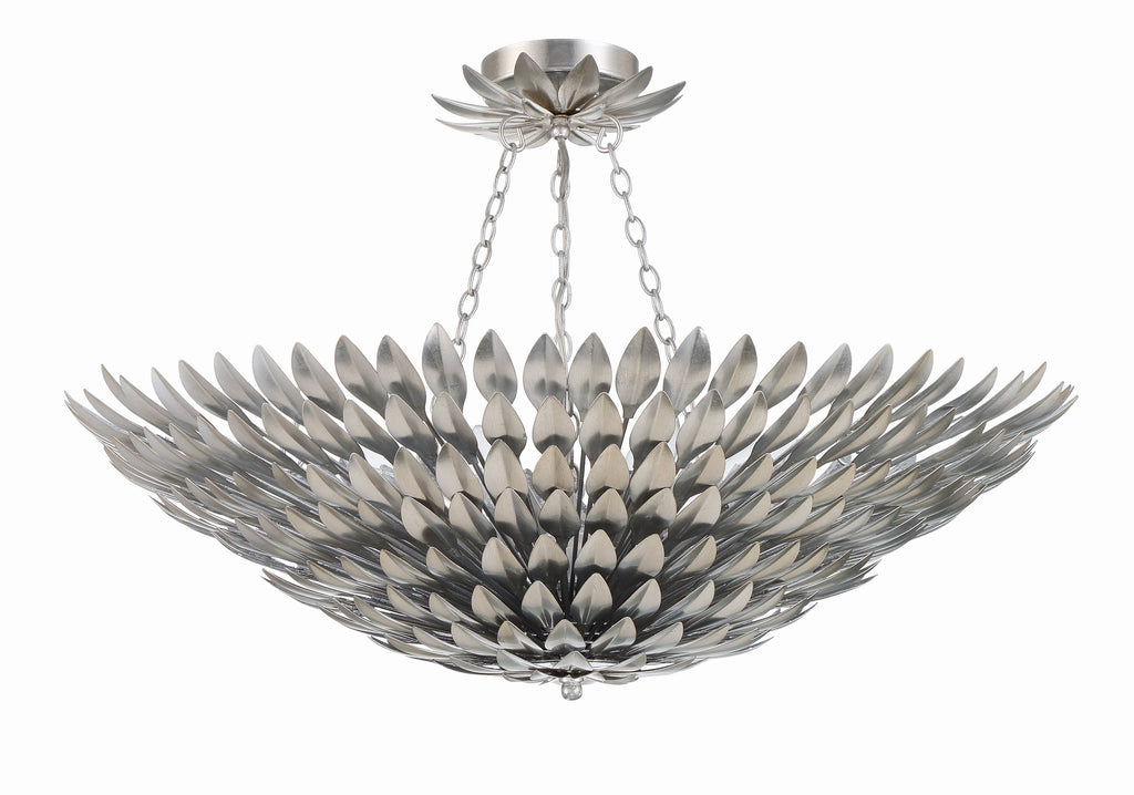 Crystorama Crystorama Broche 8 Light Antique Silver Chandelier