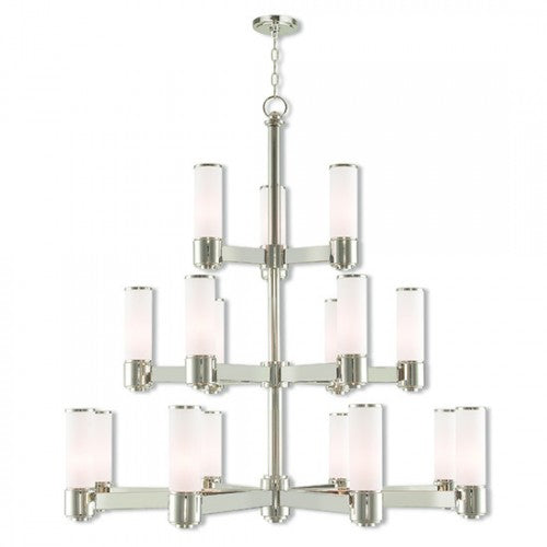 17 Light Polished Nickel Foyer Chandelier Livex