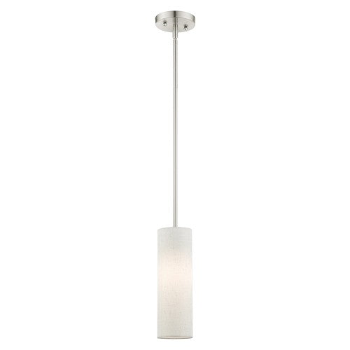 1 Light Brushed Nickel Single Pendant Pendant Livex