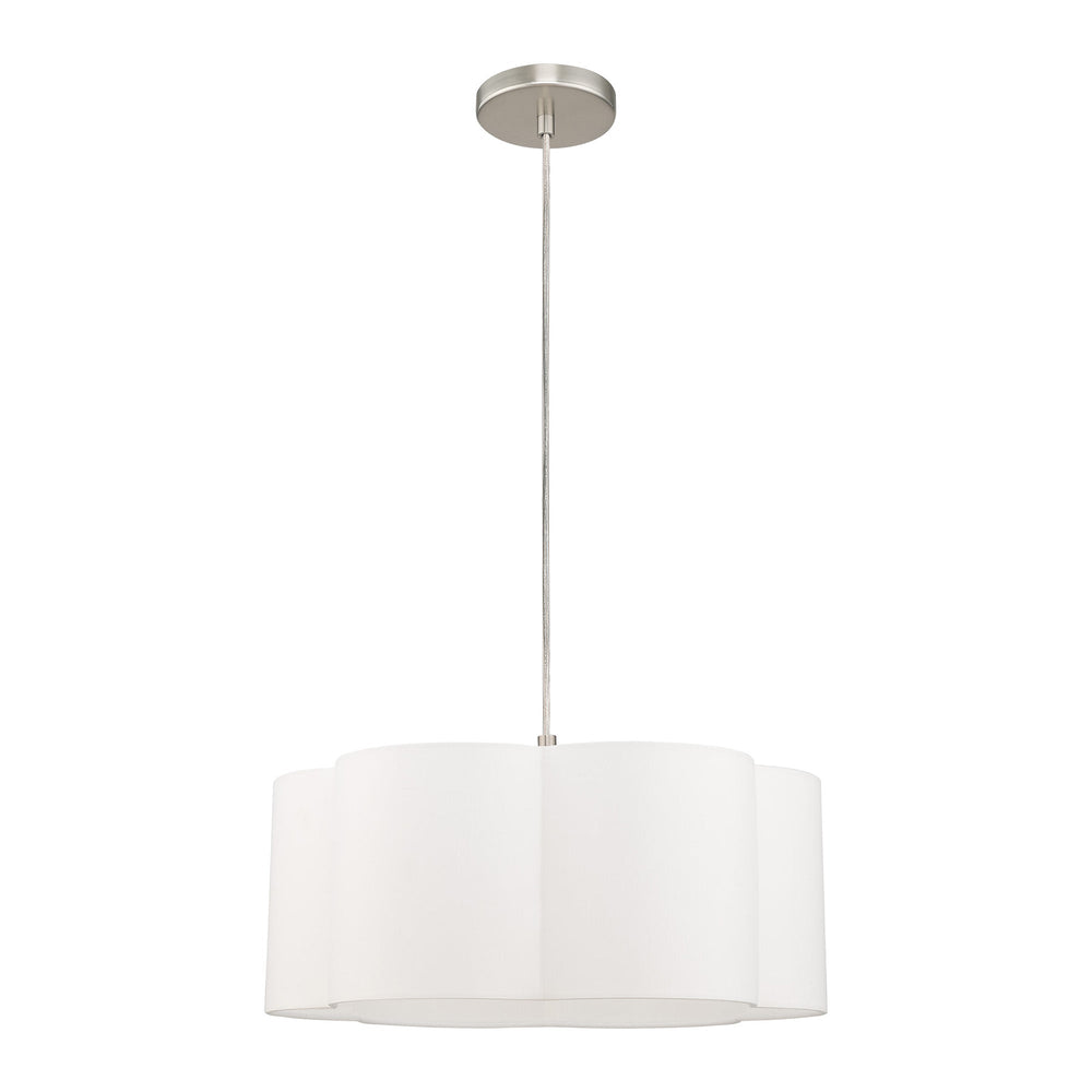 1 Light Brushed Nickel Pendant Pendant Livex