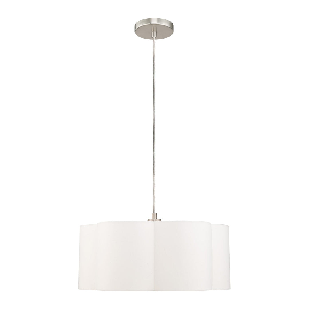 1 Light Brushed Nickel Pendant Pendant Livex
