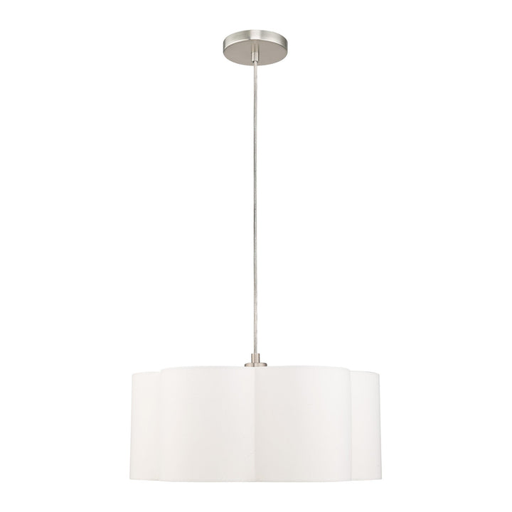1 Light Brushed Nickel Pendant Pendant Livex