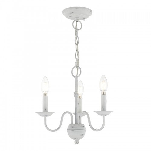 3 Light Antique White Chandelier Livex