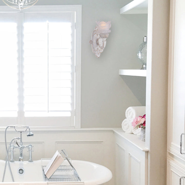 Crystorama Crystorama Paris Market 1 Light Antique White Sconce