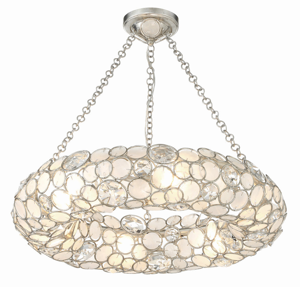 Crystorama Crystorama Palla 6 Light Antique Silver Chandelier