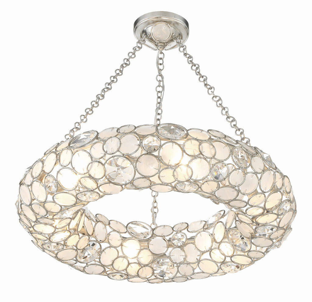 Crystorama Crystorama Palla 6 Light Antique Silver Chandelier