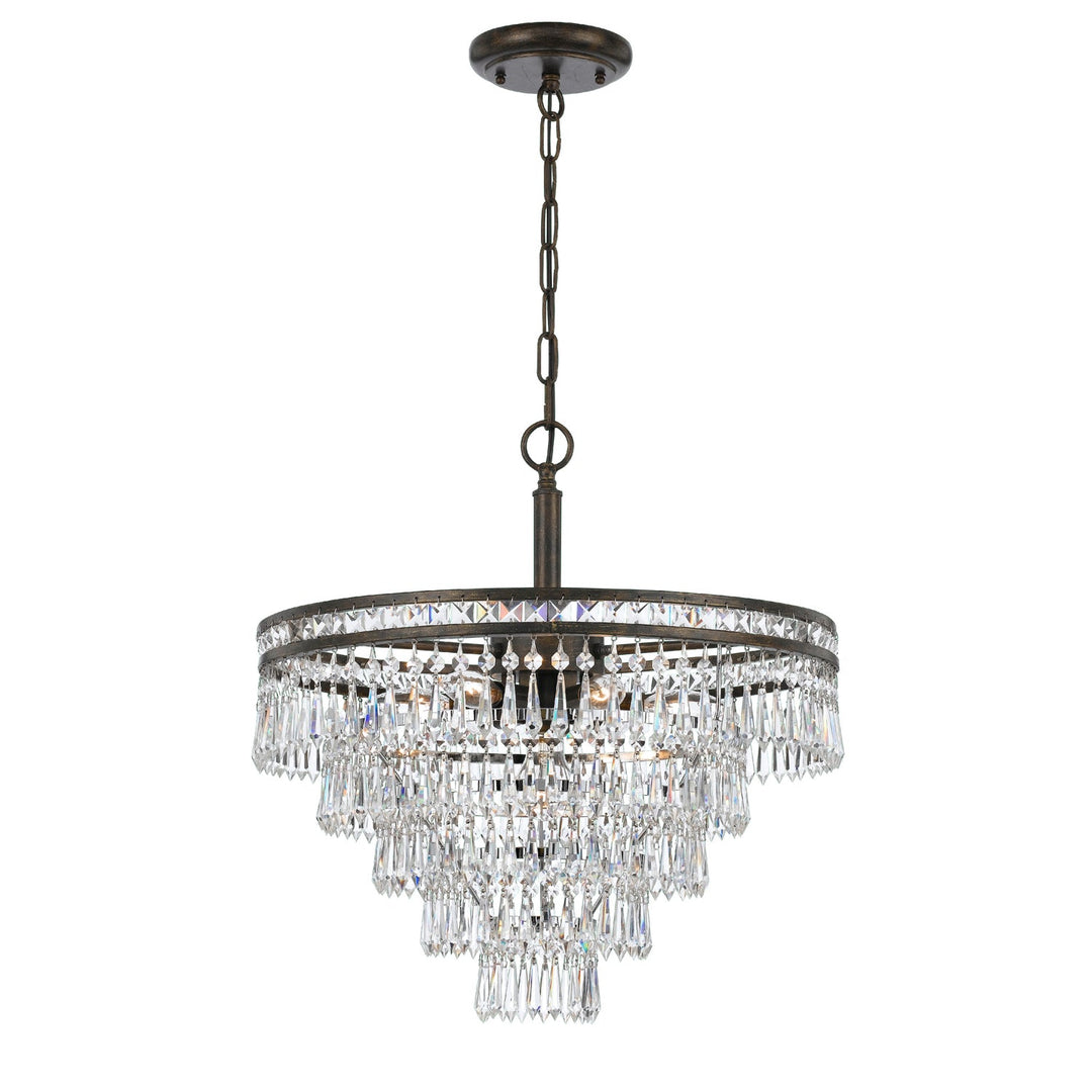 Crystorama Crystorama Mercer 7 Light Hand Cut Crystal English Bronze Chandelier
