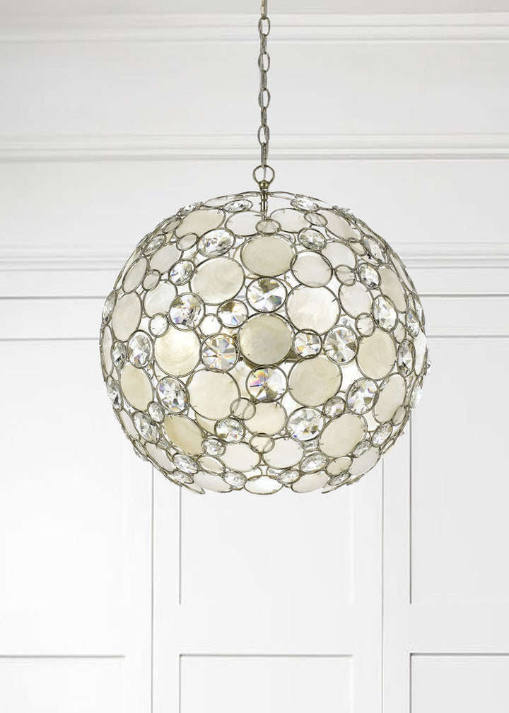 Crystorama Crystorama Palla 6 Light Antique Silver Sphere Chandelier