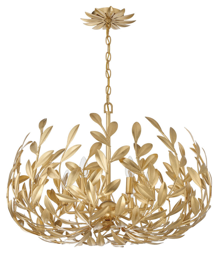 Crystorama Crystorama Broche 6 Light Antique Gold Chandelier