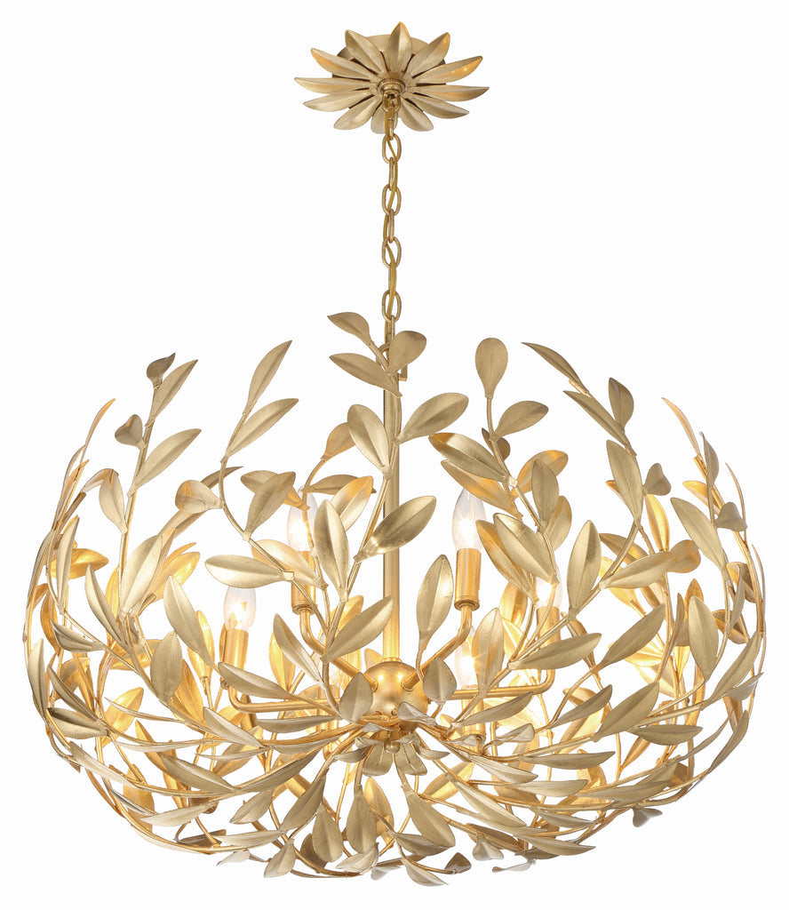 Crystorama Crystorama Broche 6 Light Antique Gold Chandelier