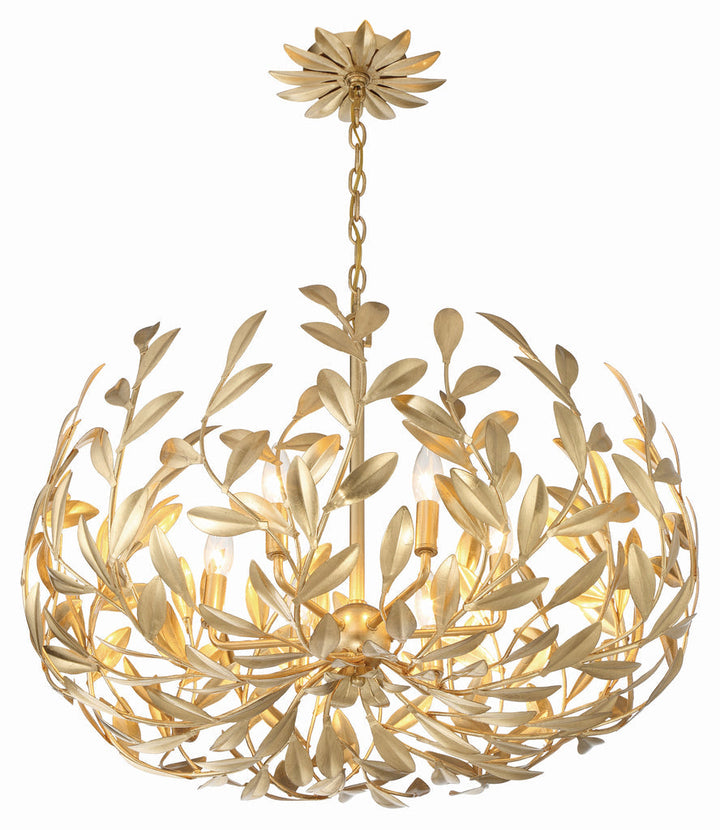 Crystorama Crystorama Broche 6 Light Antique Gold Chandelier
