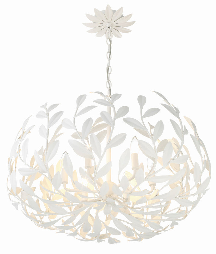Crystorama Crystorama Broche 6 Light Matte White Chandelier
