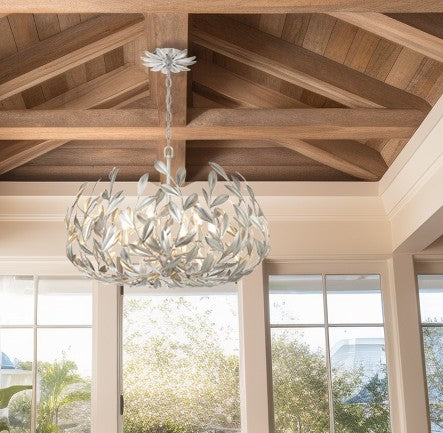 Crystorama Crystorama Broche 6 Light Antique Silver Chandelier