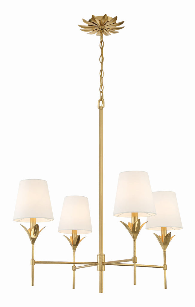 Crystorama Crystorama Broche 4 Light Antique Gold Chandelier