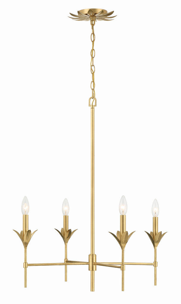 Crystorama Crystorama Broche 4 Light Antique Gold Chandelier