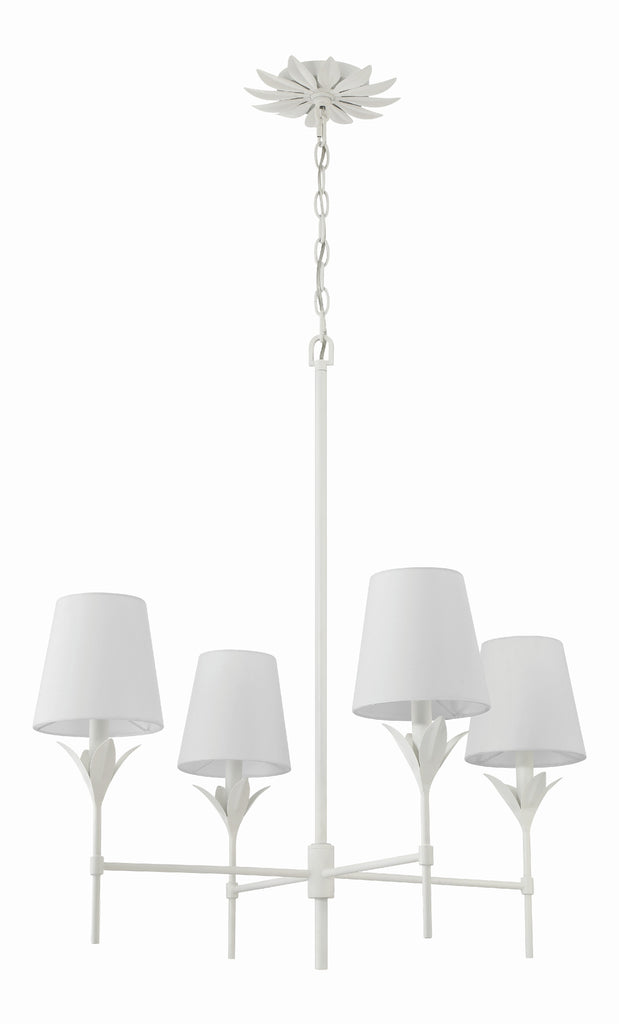 Crystorama Crystorama Broche 4 Light Matte White Chandelier