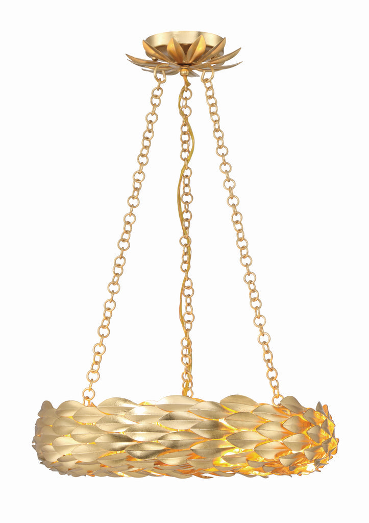 Crystorama Crystorama Broche 6 Light Antique Gold Chandelier