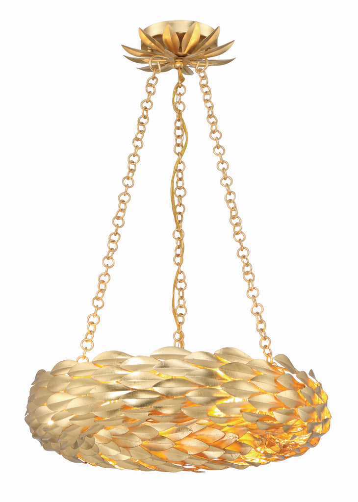 Crystorama Crystorama Broche 6 Light Antique Gold Chandelier