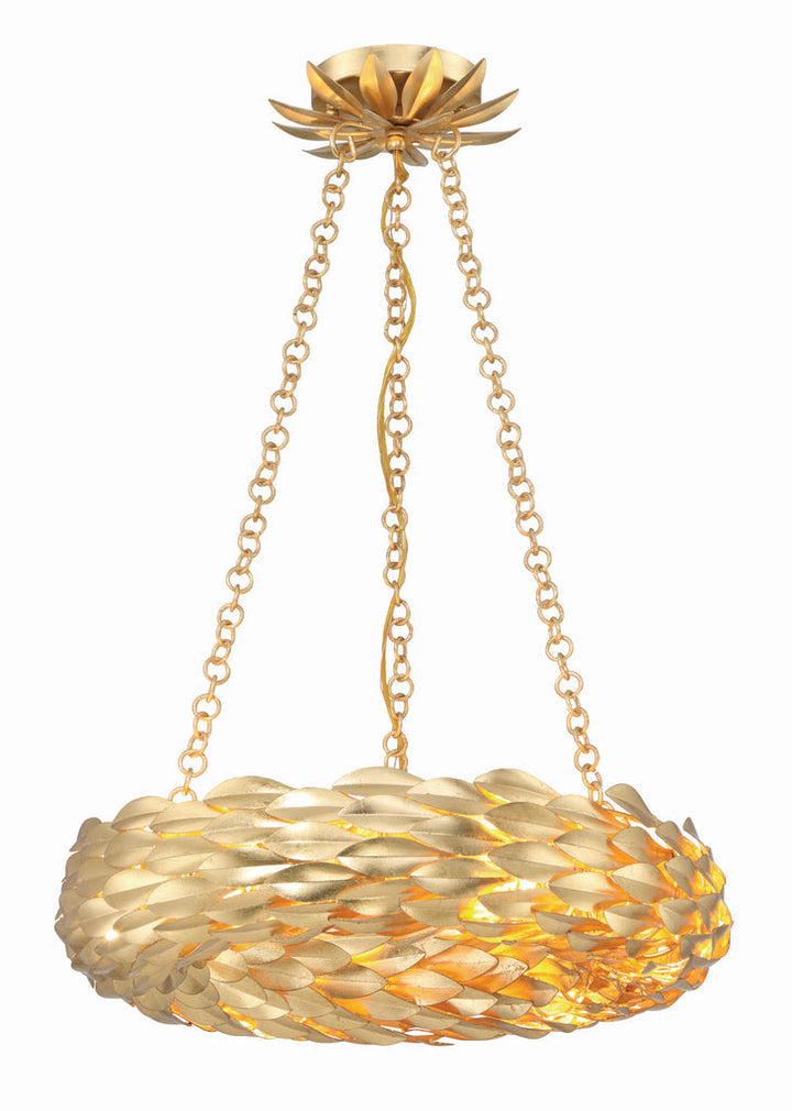 Crystorama Crystorama Broche 6 Light Antique Gold Chandelier