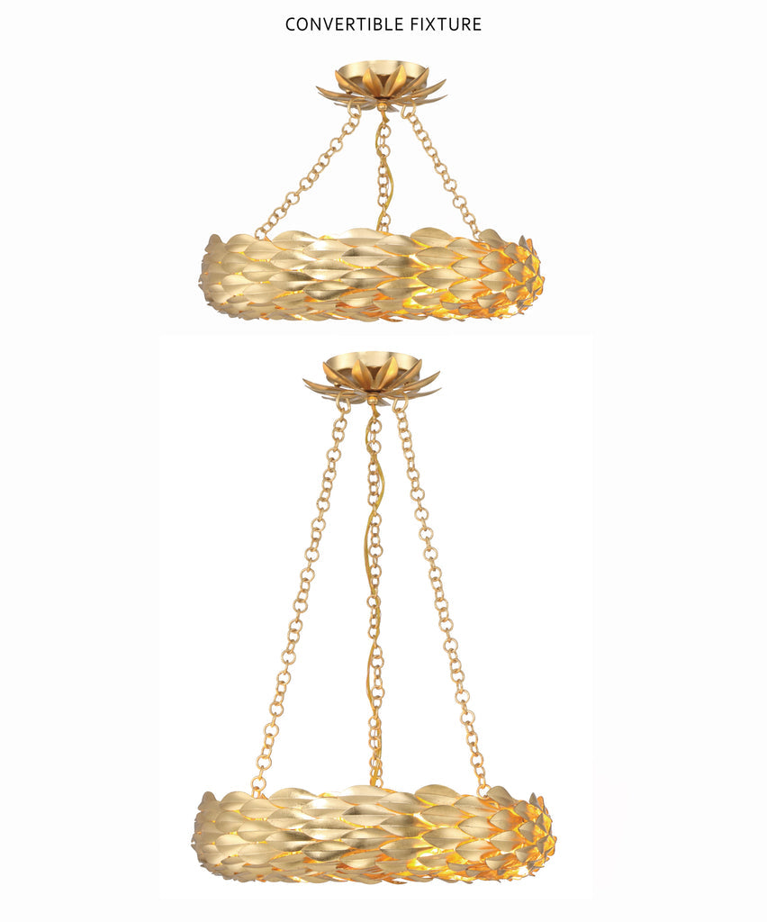 Crystorama Crystorama Broche 6 Light Antique Gold Chandelier