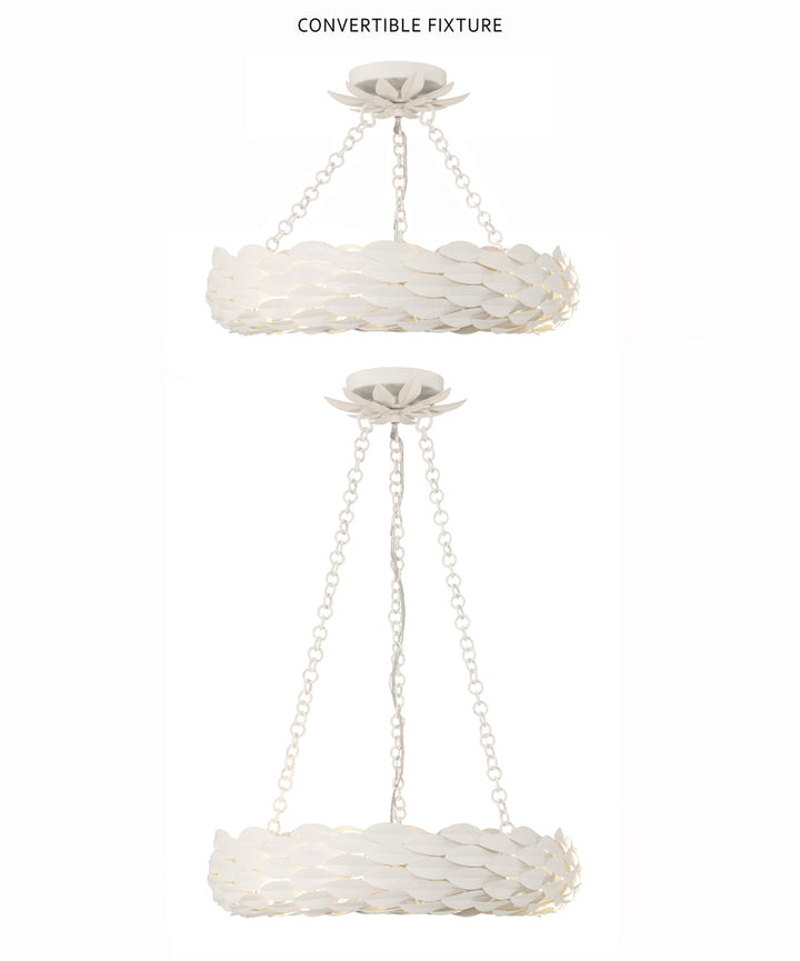 Crystorama Crystorama Broche 6 Light Matte White Chandelier