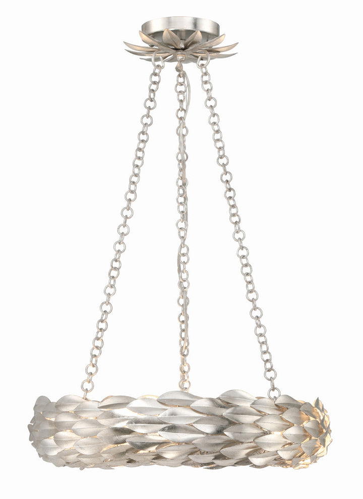 Crystorama Crystorama Broche 6 Light Antique Silver Chandelier