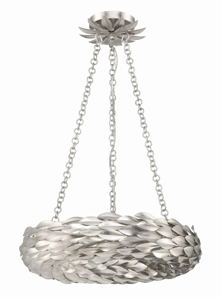 Crystorama Crystorama Broche 6 Light Antique Silver Chandelier