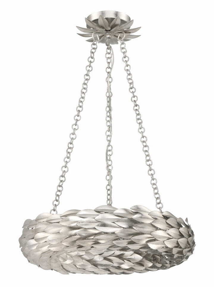 Crystorama Crystorama Broche 6 Light Antique Silver Chandelier