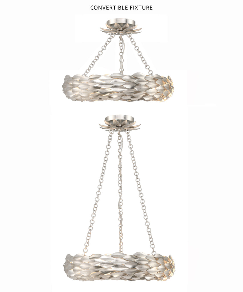 Crystorama Crystorama Broche 6 Light Antique Silver Chandelier