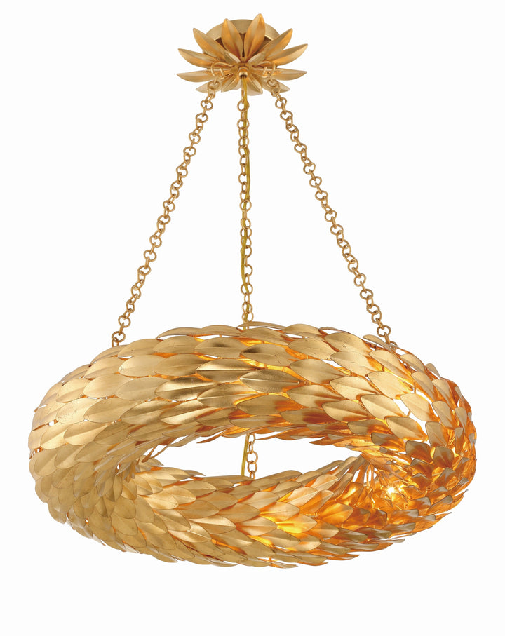 Crystorama Crystorama Broche 6 Light Antique Gold Chandelier