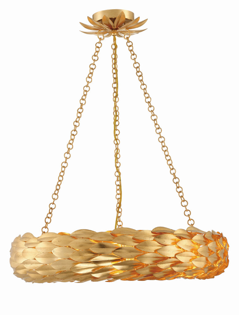 Crystorama Crystorama Broche 6 Light Antique Gold Chandelier