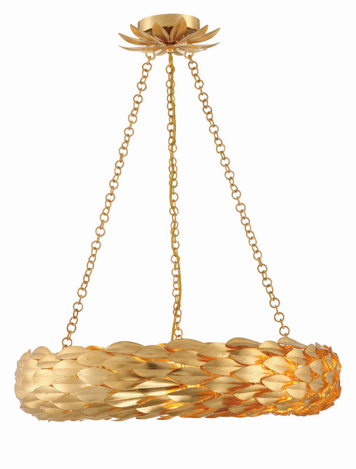 Crystorama Crystorama Broche 6 Light Antique Gold Chandelier