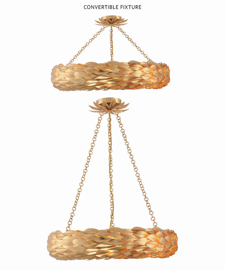 Crystorama Crystorama Broche 6 Light Antique Gold Chandelier